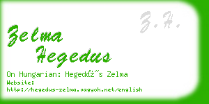 zelma hegedus business card